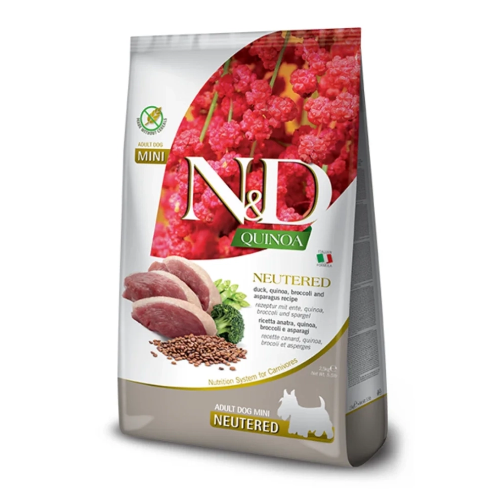 Farmina-ND_dogs_dry_QuinoaGrainFree_Neutered_MiniAdult_Duck_2.5kg_1