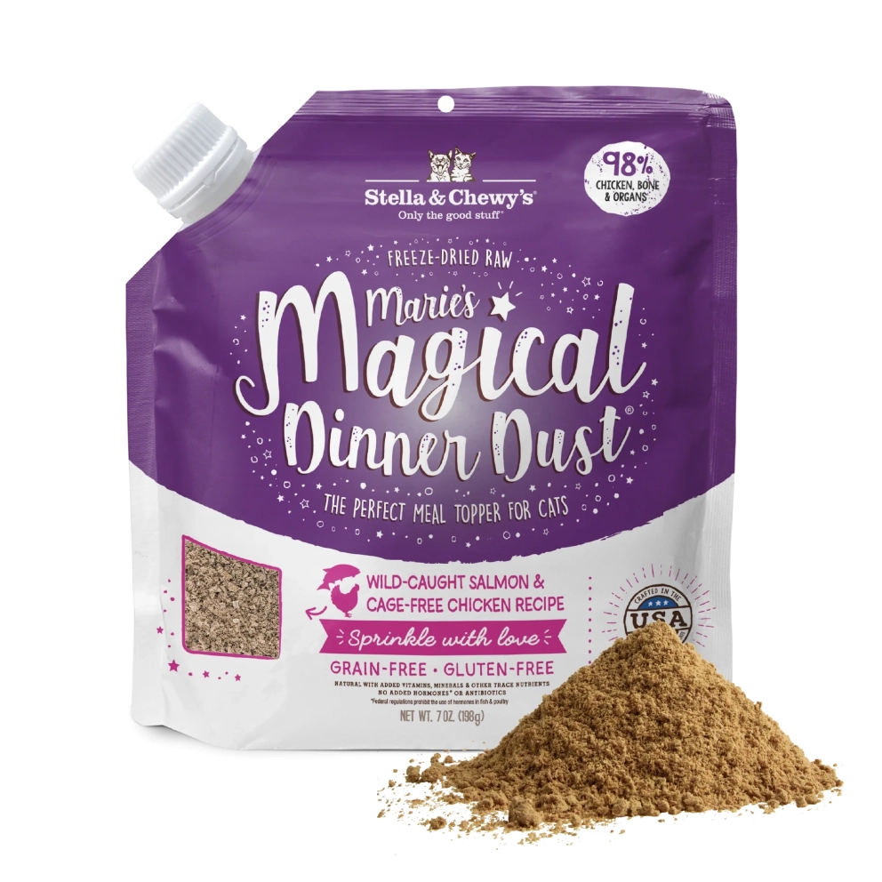S&amp;C_cat_freeze_dried_Magical_DinnerDust_salmon_chicken_7oz_1
