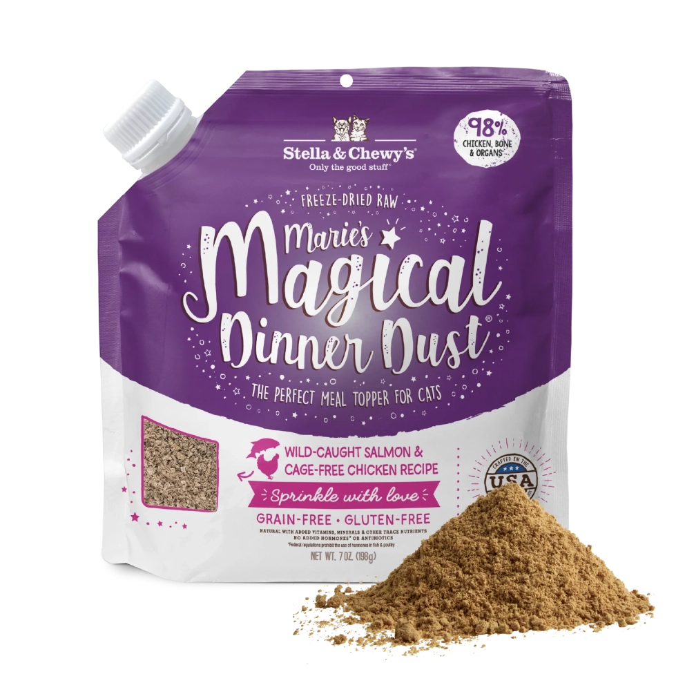 S&amp;C_cat_freeze_dried_Magical_DinnerDust_salmon_chicken_7oz_1