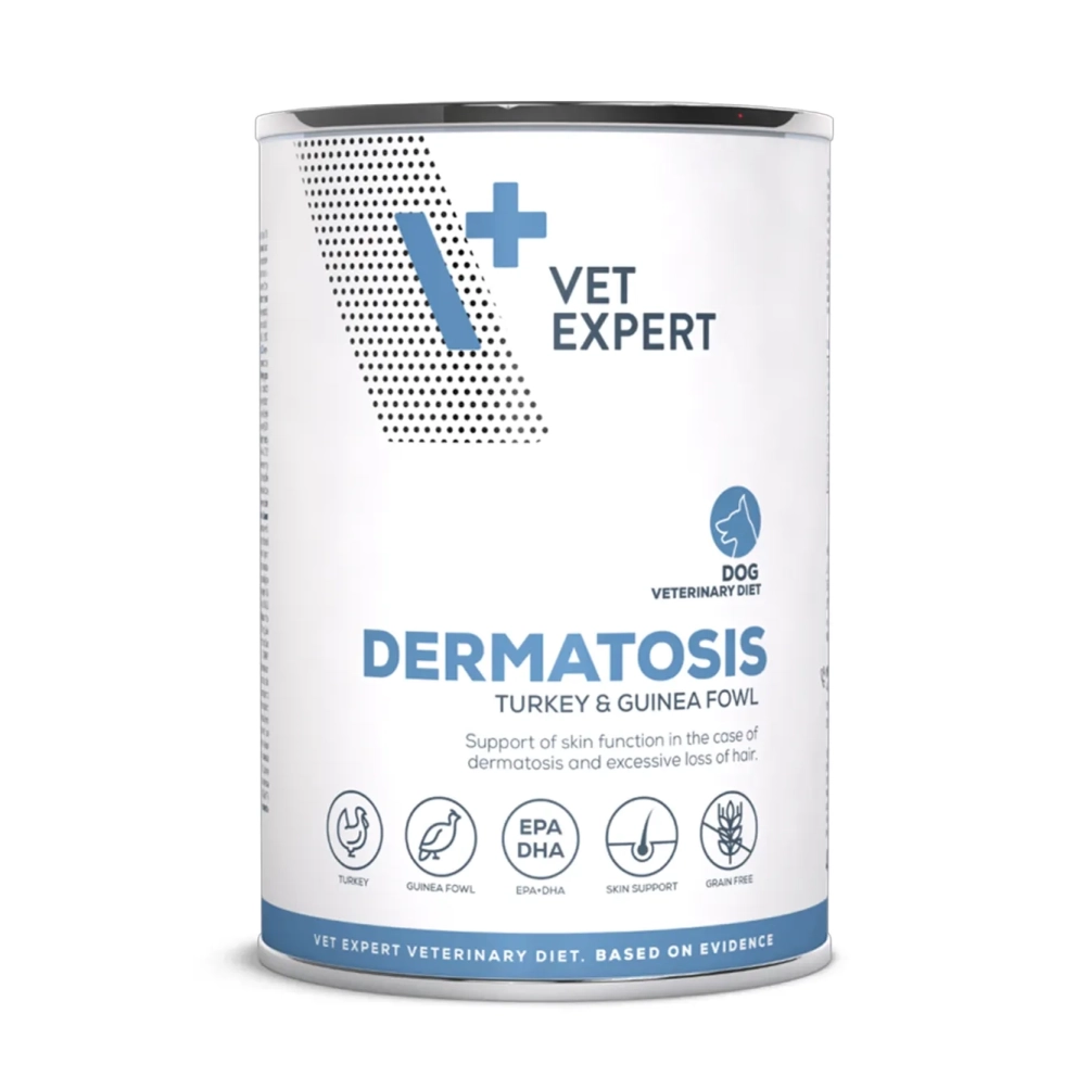 Vet_Expert_dog_canned_dermatosis_turkey_guinea_fowl_400g_1